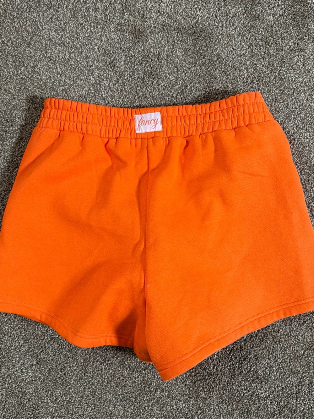 Women's Orange Elastic-Waist Shorts